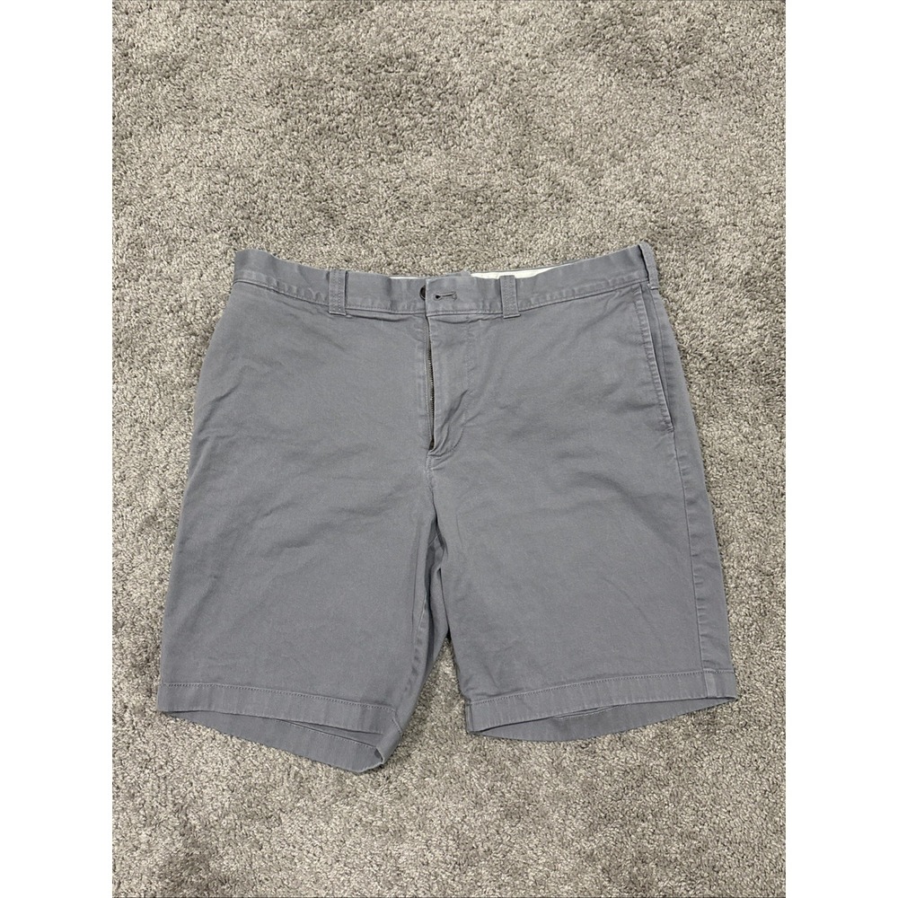 J.Crew 9" Inseam Gray Chino Shorts Mens 34 Cotton Stretch Classic Preppy Casual
